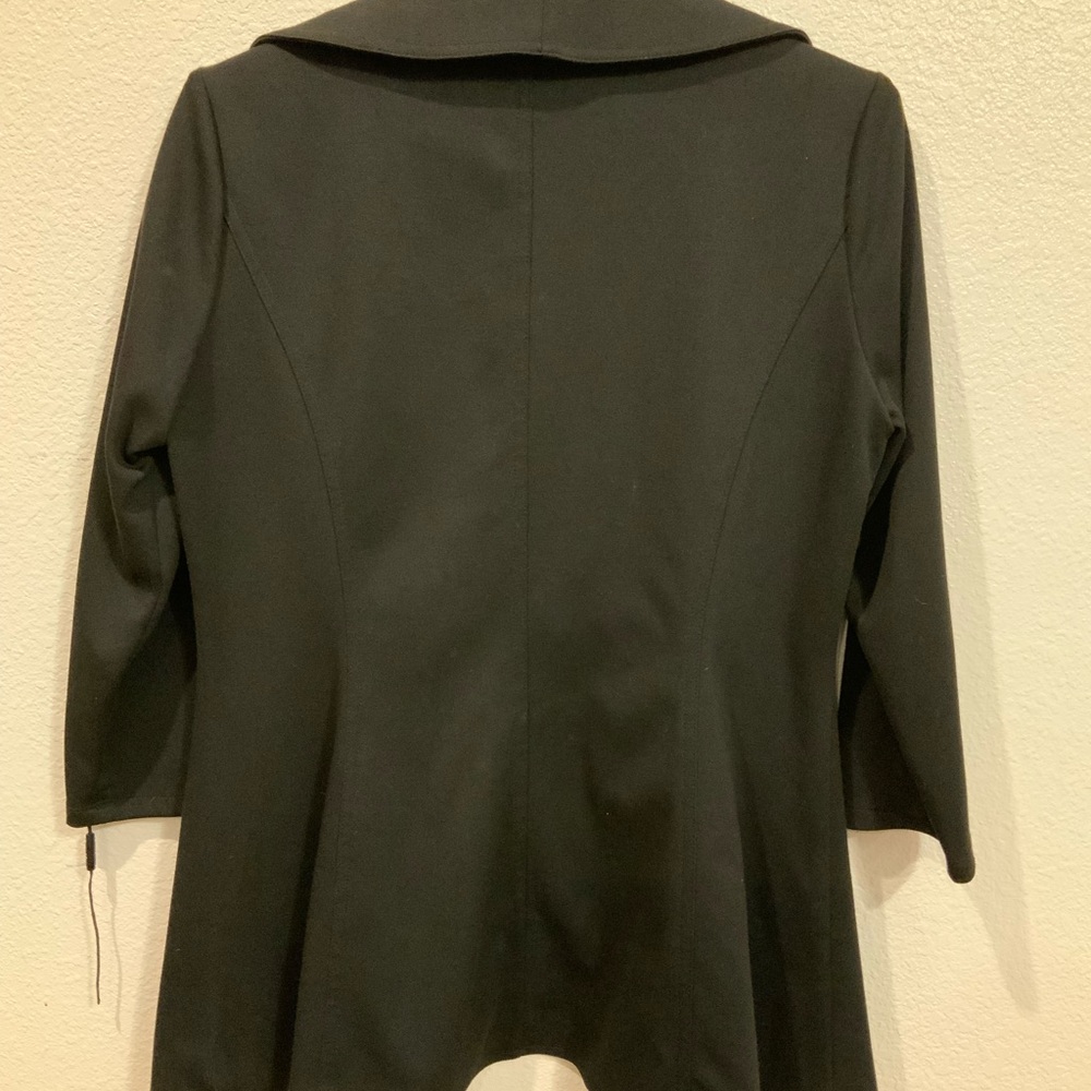 Calvin Klein Black Ruffle Blazer 3/4 Sleeve - Picture 2 of 4